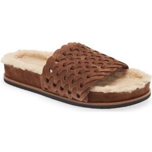 Rag & Bone Bailey Suede Sherpa-Lined Slides